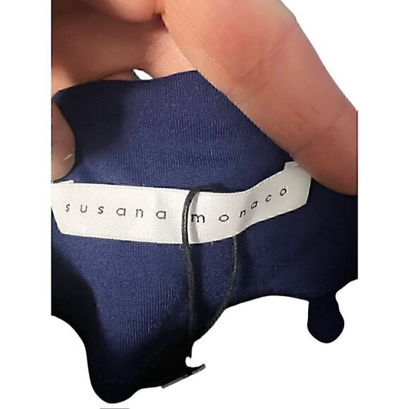 Susana Monaco Thunder Blue Off-The-Shoulder Top With Bell Sleeves, SM - Picture 4 of 7